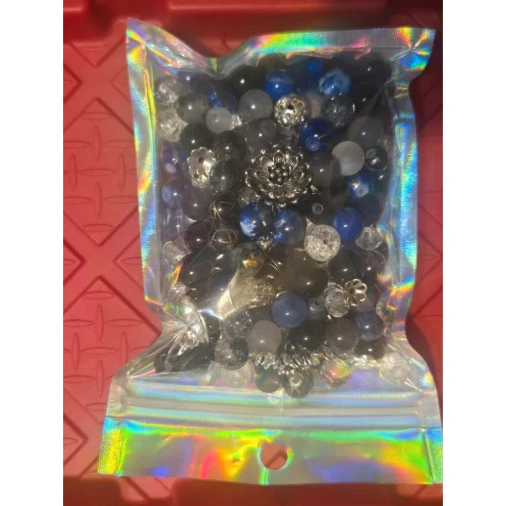 Mix glass/resin beads 8oz bag